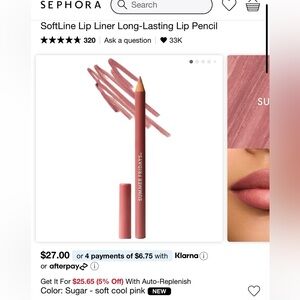 Summer Fridays softLine lip Liner - sugar - new!